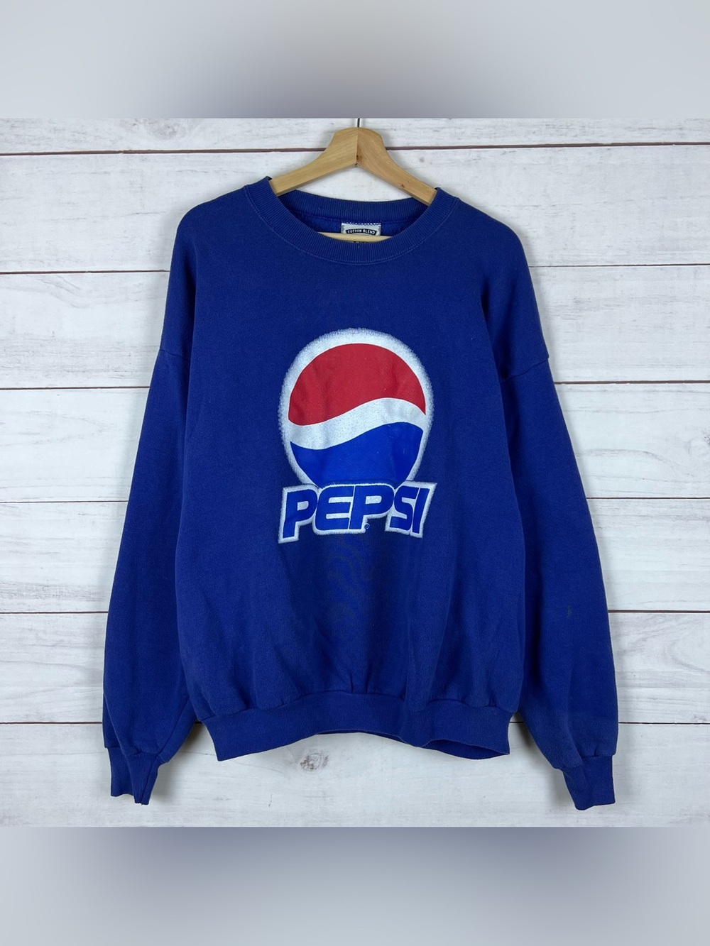 Vintage 90s Pepsi Lee Sweatshirt Mens Size XL Blue Made In USA Faded